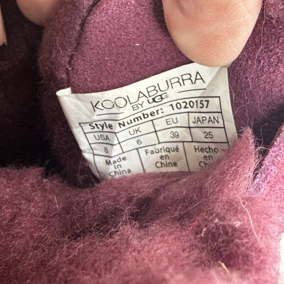 Kookaburra Ugg Jordina Mini Suede Sherpa Ankle Boots Booties Zinfandel Wine 8 - Picture 13 of 13